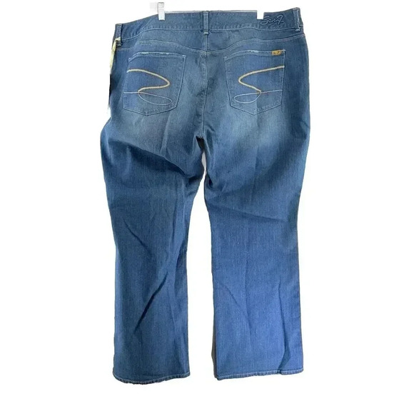 Seven7 Luxe Bootcut Jeans Womens Plus Size 26 Mid Rise Med Wash‎ Blue Denim NWT - Picture 2 of 8